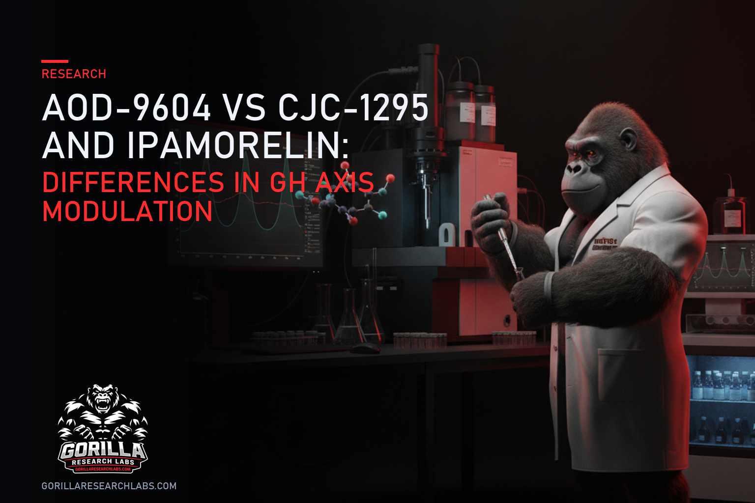 AOD-9604 vs CJC-1295 and Ipamorelin: Differences in GH Axis Modulation — research illustration