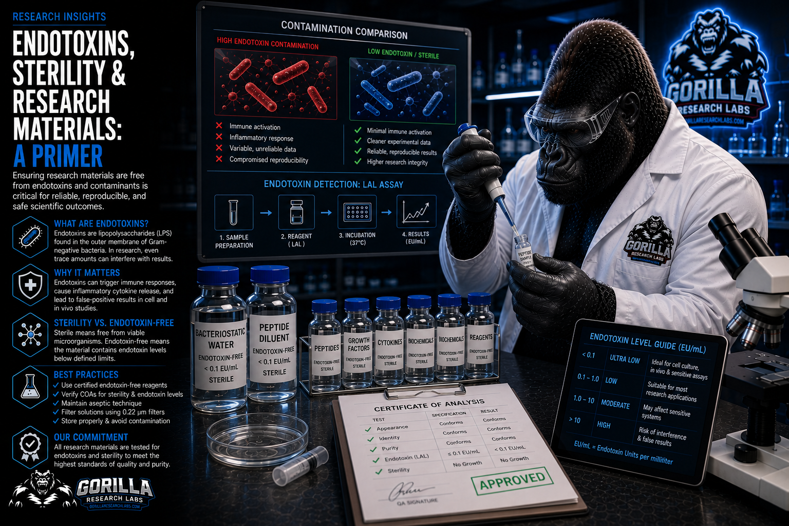Endotoxins and Sterility in Research Materials: An Educational Primer — research illustration
