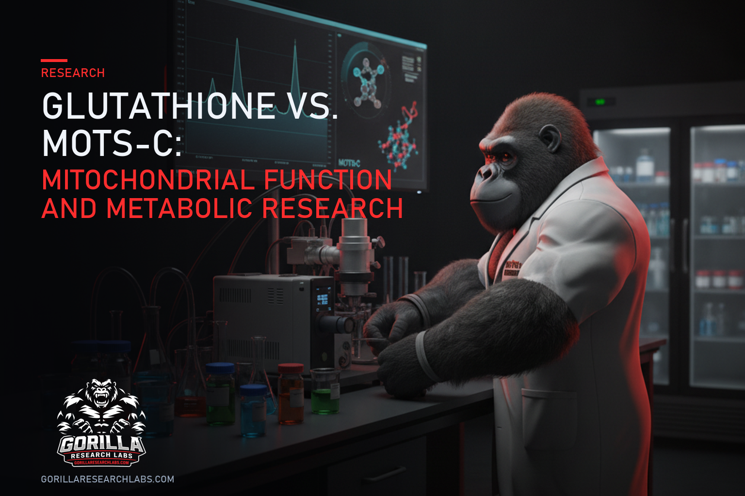 Glutathione vs. MOTS-C: Mitochondrial Function and Metabolic Research — research illustration