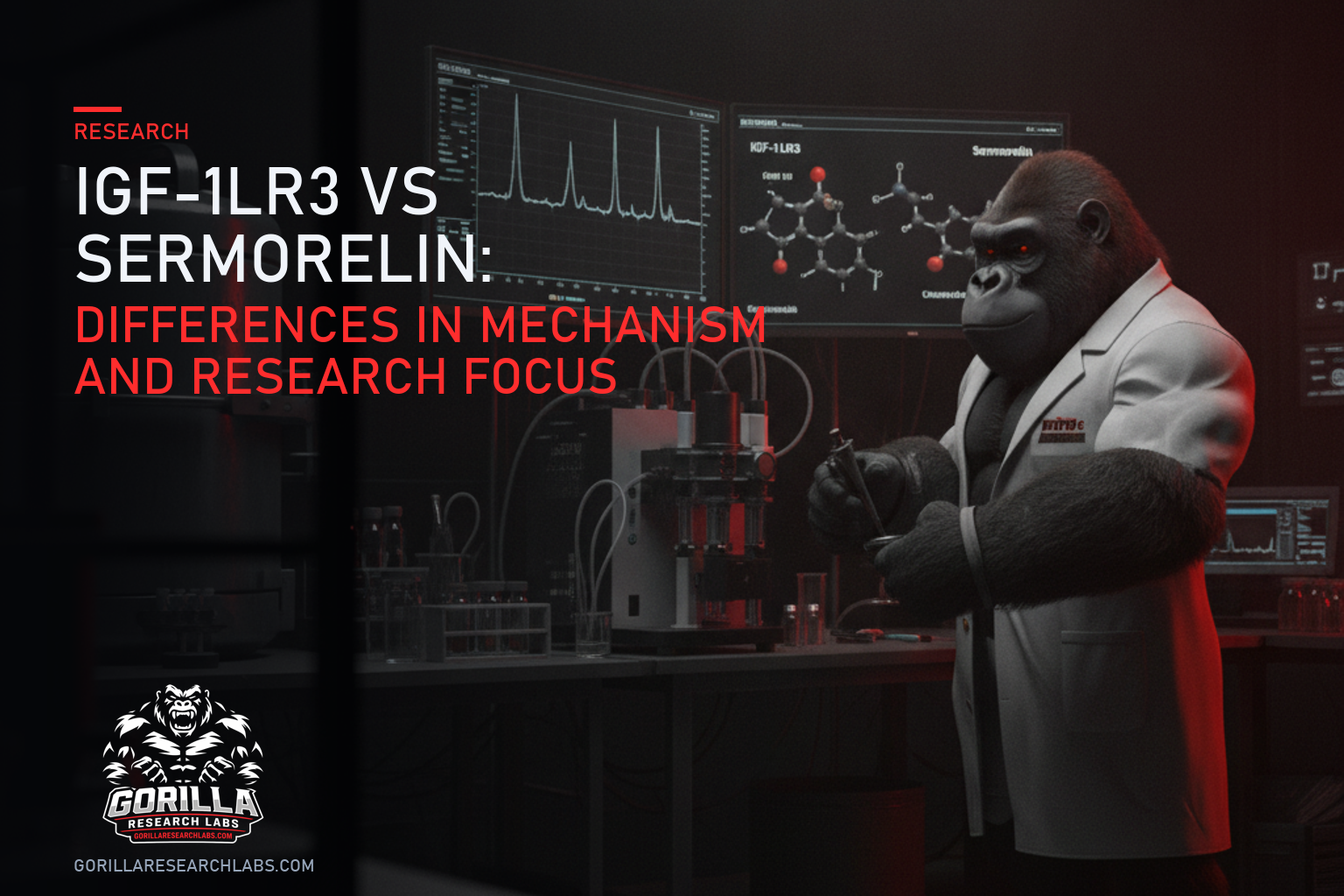 IGF-1LR3 vs Sermorelin: Differences in Mechanism and Research Focus — research illustration
