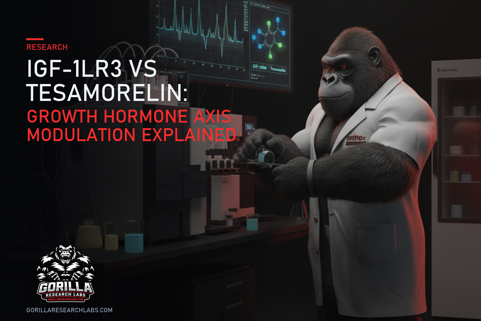 IGF-1LR3 vs Tesamorelin: Growth Hormone Axis Modulation Explained — research illustration