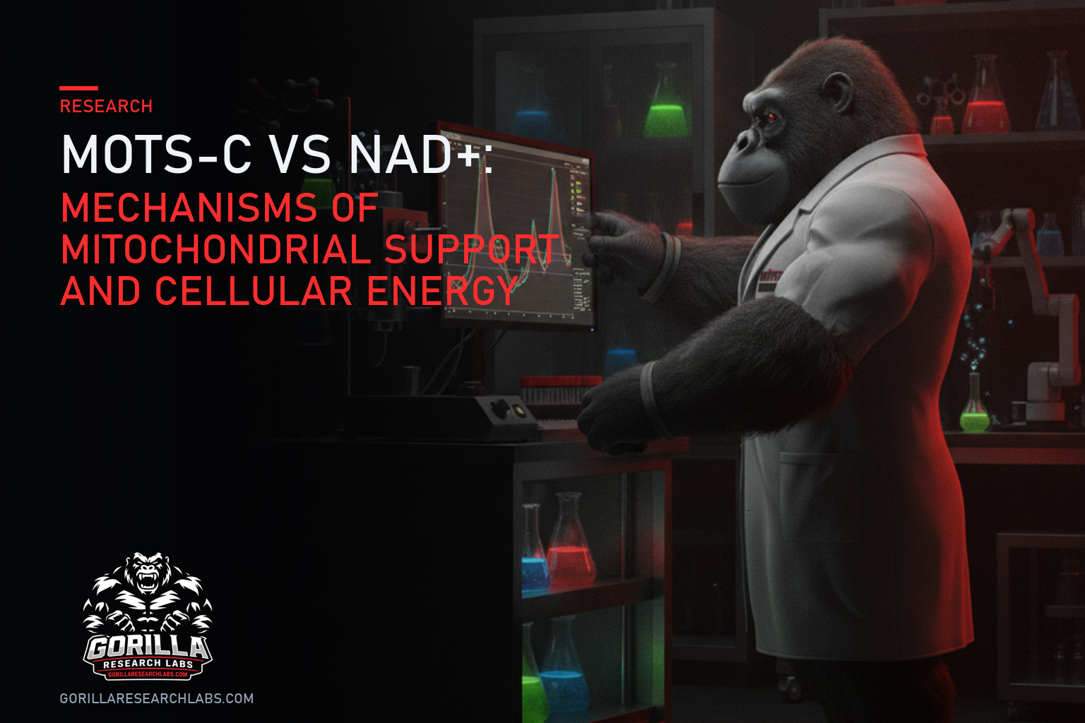 MOTS-c vs NAD+: Mechanisms of Mitochondrial Support and Cellular Energy — research illustration