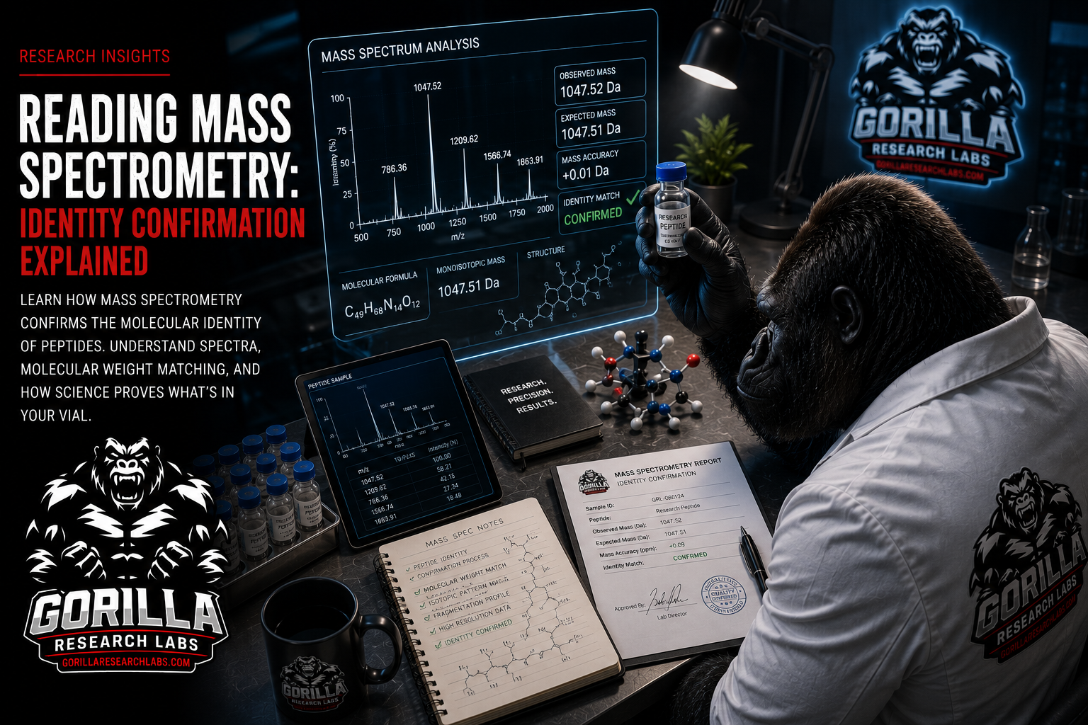 Peptide Mass Spectrometry: How Labs Confirm a Sequence Matches Its Target — research illustration