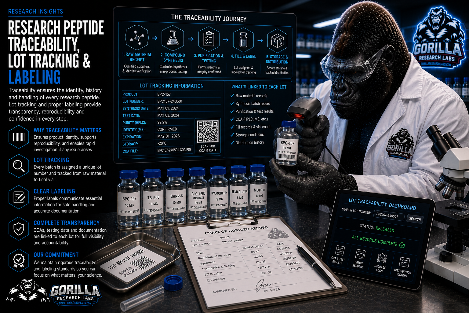 Labeling, Lot Tracking, and Traceability in the Research Supply Chain — research illustration