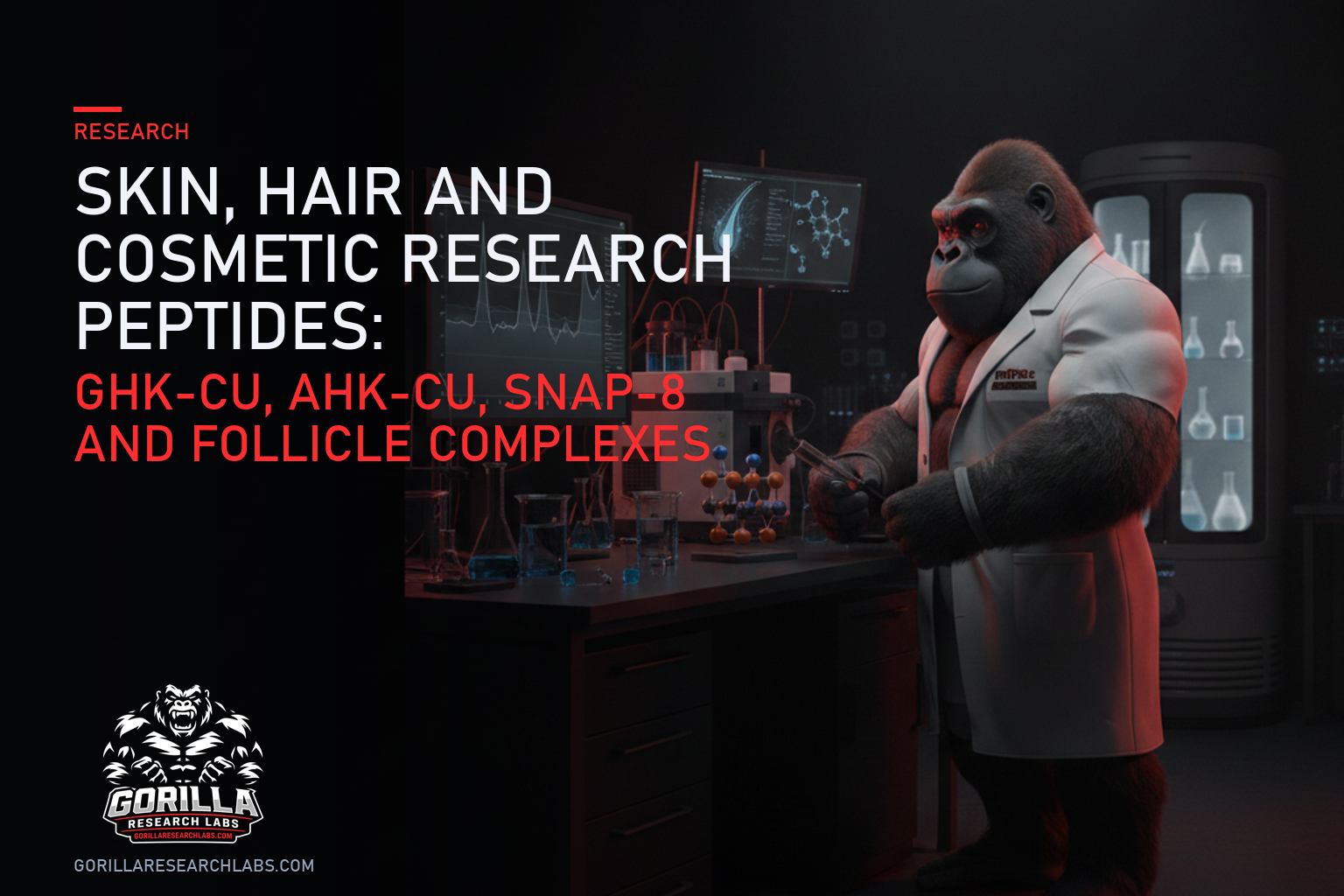 Skin, Hair and Cosmetic Research Peptides: GHK-Cu, AHK-Cu, SNAP-8 and Follicle Complexes — research illustration