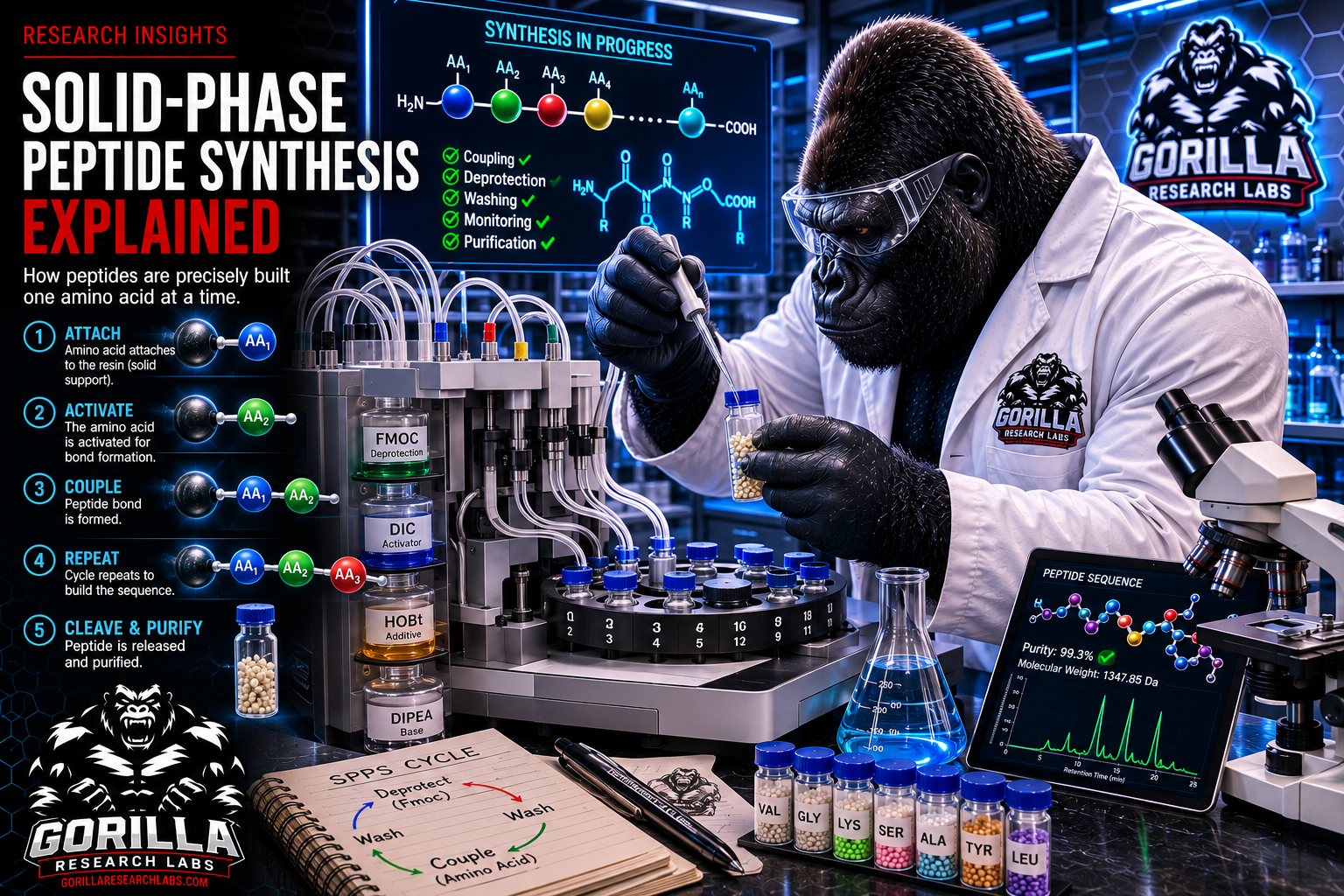 Solid-Phase Peptide Synthesis Explained for Researchers — research illustration
